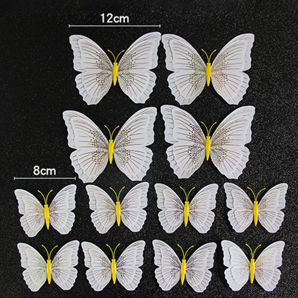 Set 12 Miếng Dán Tường Bằng PVC Hình Động Vật Bay 3D Đa Năng Có Thể Tháo Rời Cho Bé