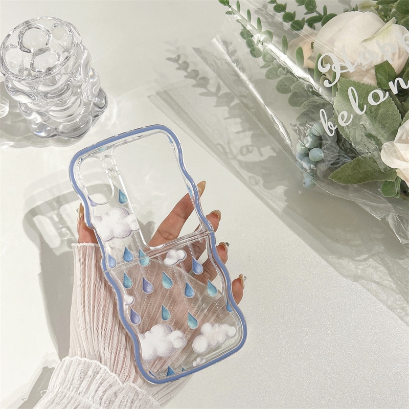 Ốp Điện Thoại TPU Mềm Họa Tiết Đám Mây Mưa Cho OPPO Find N2 Flip 5G