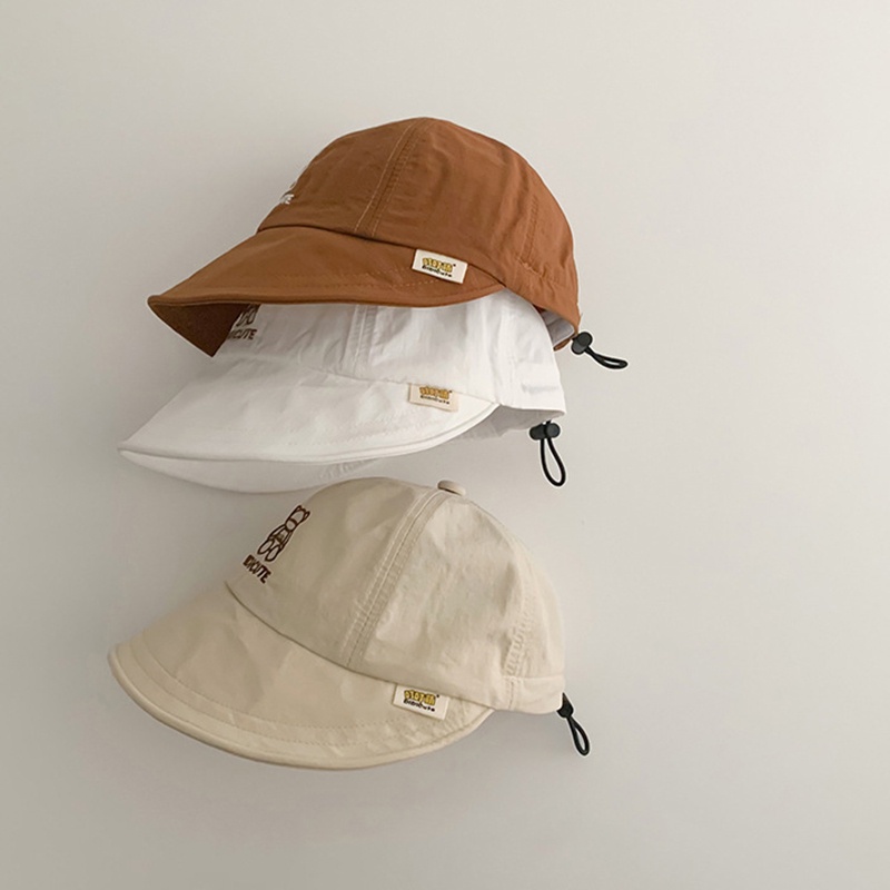 Mũ Bucket Vành Rộng Nhanh Khô Phong Cách Hàn Quốc Thời Trang Mùa Hè Cho Bé