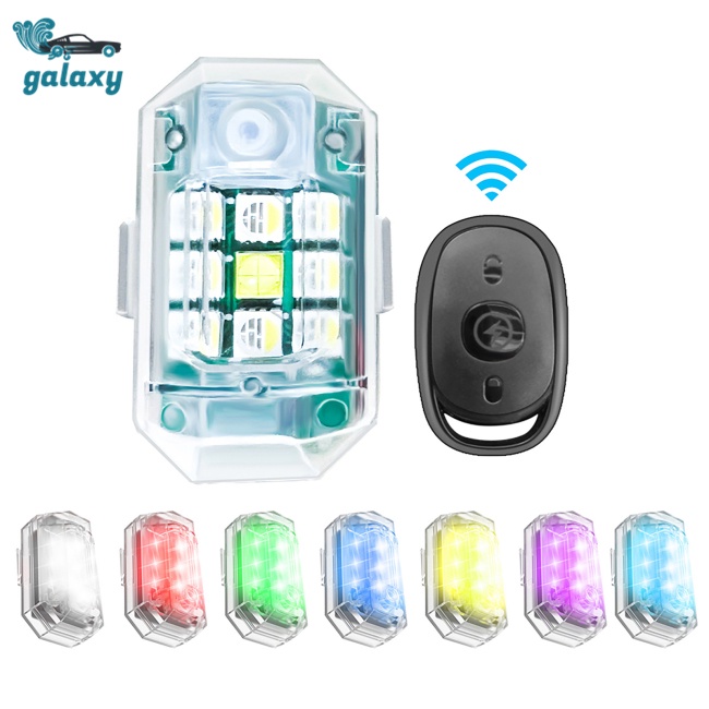 Galaxy Set 4 Đèn Led Rgb 7 Màu Chống Thấm Nước Có Thể Sạc Lại Dành Cho Xe Mô Tô Vào Ban Đêm