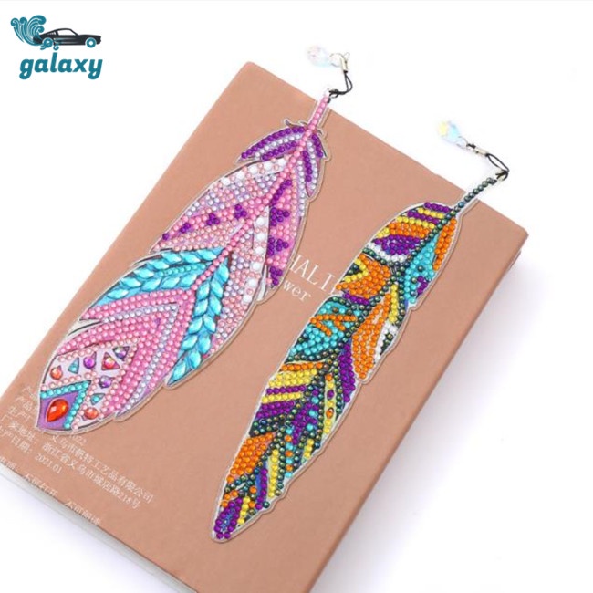 Galaxy Bộ 6 Thẻ Đánh Dấu Trang Sách Dày Dặn Thêu Hình Lông Vũ Dành Cho Người Mới Bắt Đầu