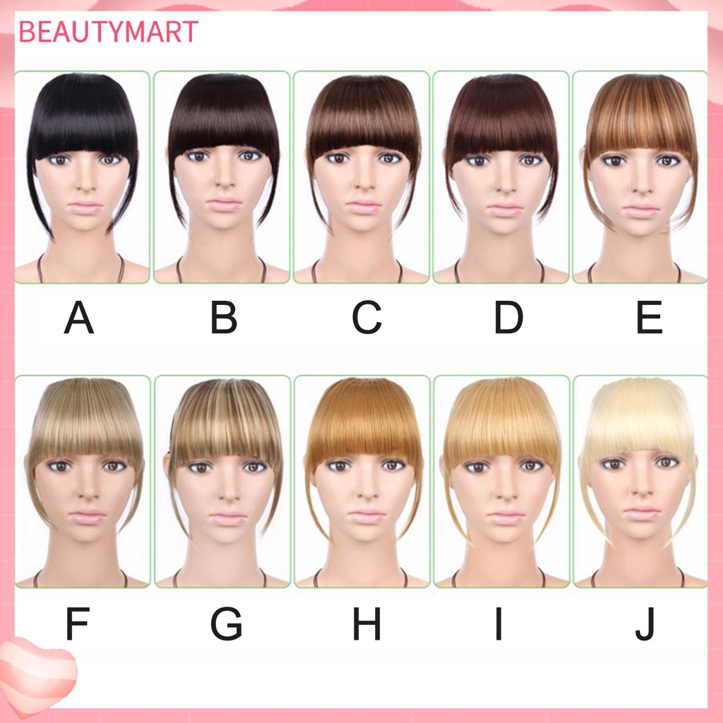 [beautymart] Mái Giả Lông Mềm Mịn Không Phai Màu Chống Rơi Thanh Lịch Liền Mạch Phía Trước Cho Nữ