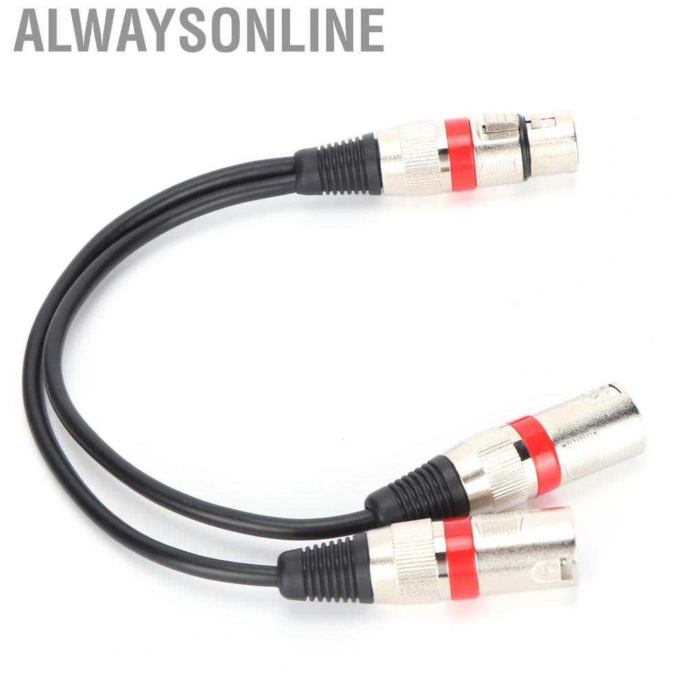 Alwaysonline 5-Pin XLR to 3-Pin Double Cable Y Type Splitter Line Audio Adapter