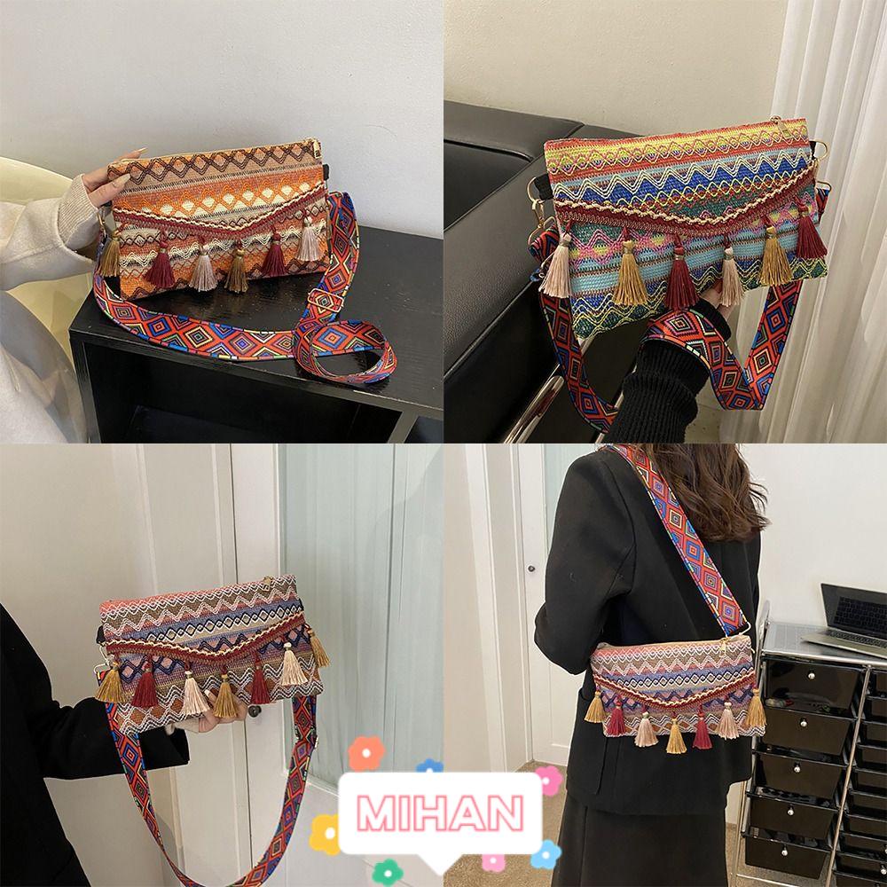 MIHAN1 Túi Đeo Vai / Kẹp Nách Tua Rua Thời Trang Cho Nữ