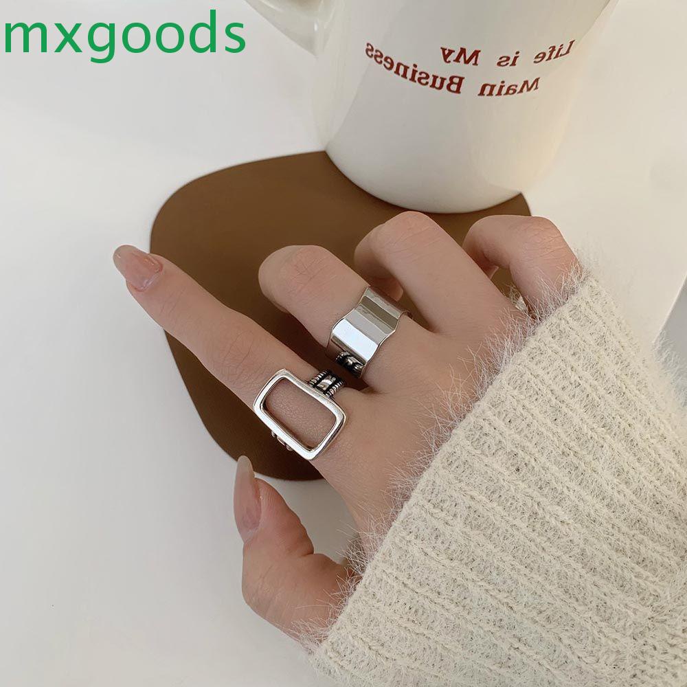 MXGOODS Nhẫn Hở Thiết Kế Hình Học Độc Đáo Tinh Tế Thời Trang Cho Nữ