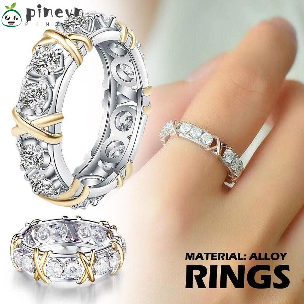 PINEVN Nhẫn Đeo Chéo Thời Trang Phổ Biến Moissanite