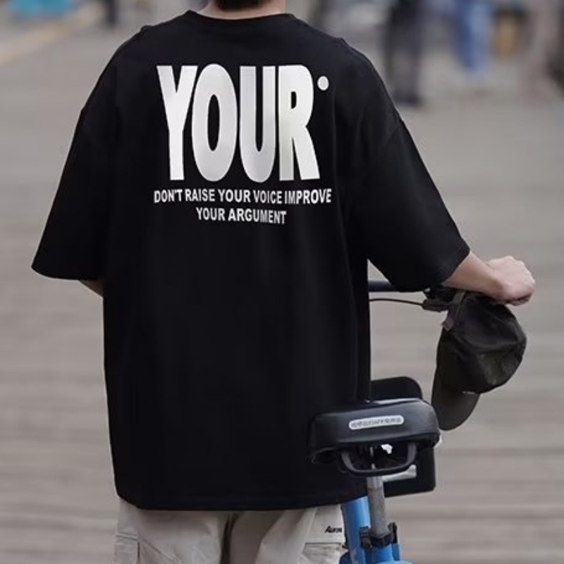 Áo Thun Cotton Tay Ngắn Dáng Rộng Trọng Lượng Lớn 260g Phong Cách Mỹ Thời Trang Mùa Hè Cho Nam