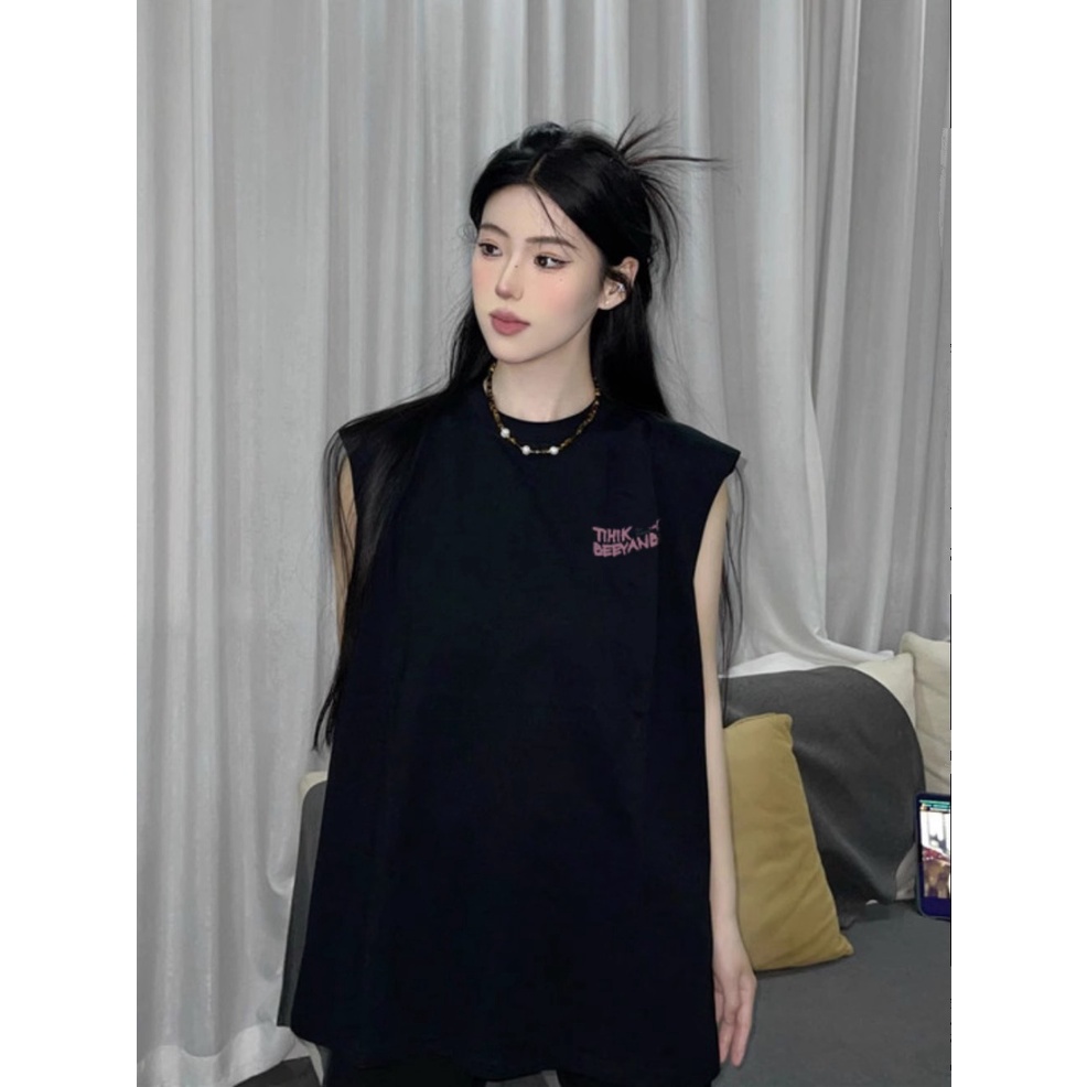 NRVP Áo Thun Nữ Không Tay 100% Cotton Thời Trang Hàn Quốc