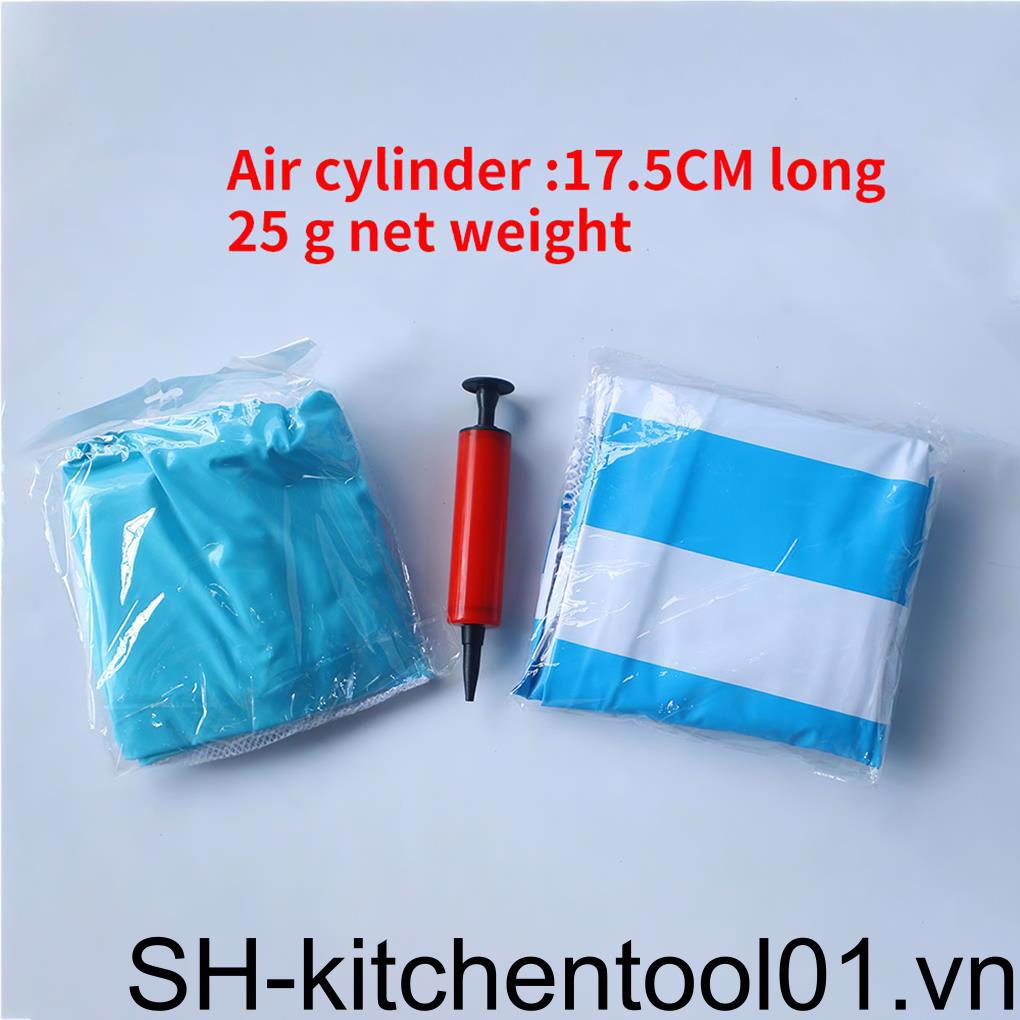 Phao Bơi Bơm Hơi Họa Tiết Kẻ Sọc Kèm Máy Bơm Tiện Dụng