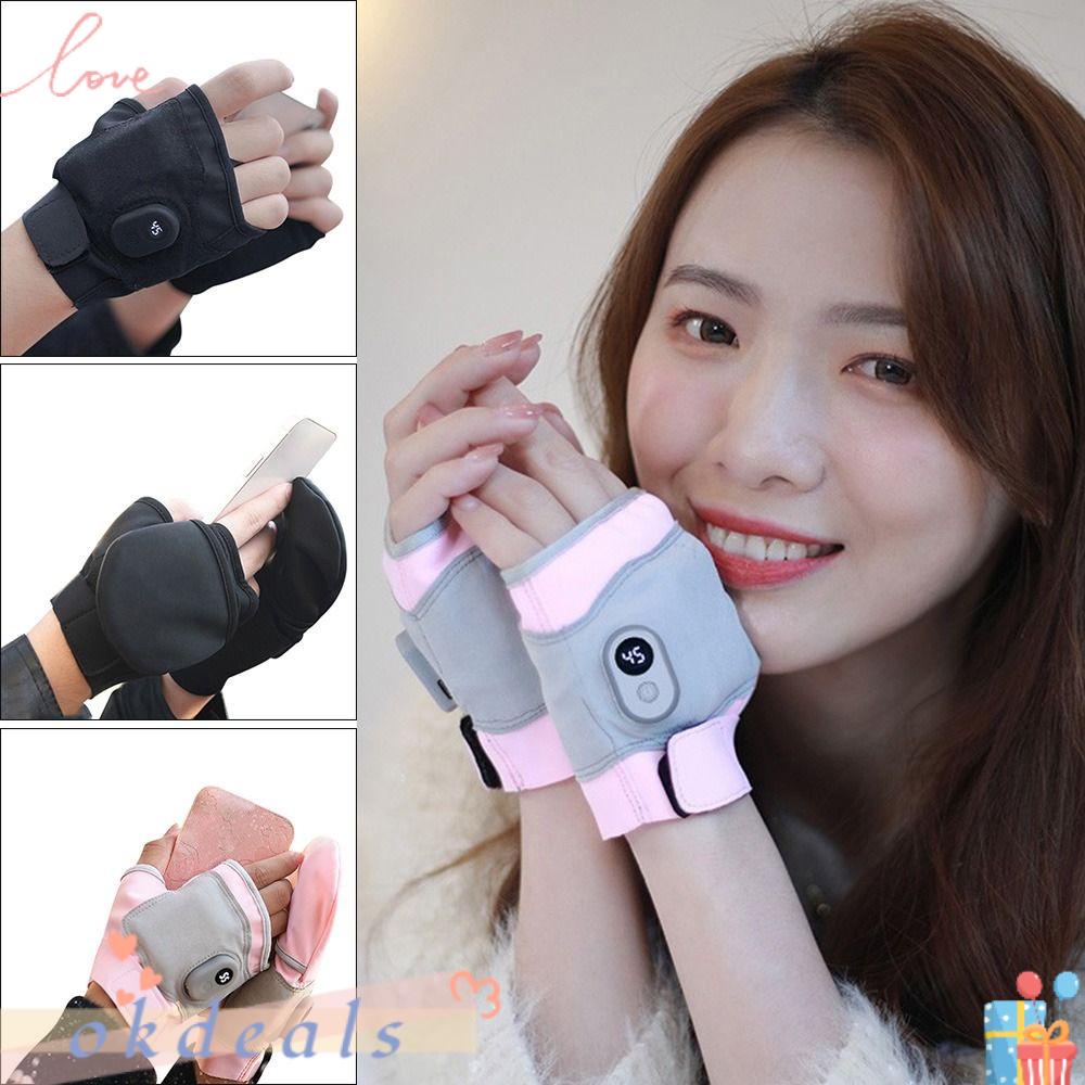 OKDEALS Găng Tay Điện Giữ Ấm Chống Gió Có Thể Sạc Lại Cho Nam Nữ