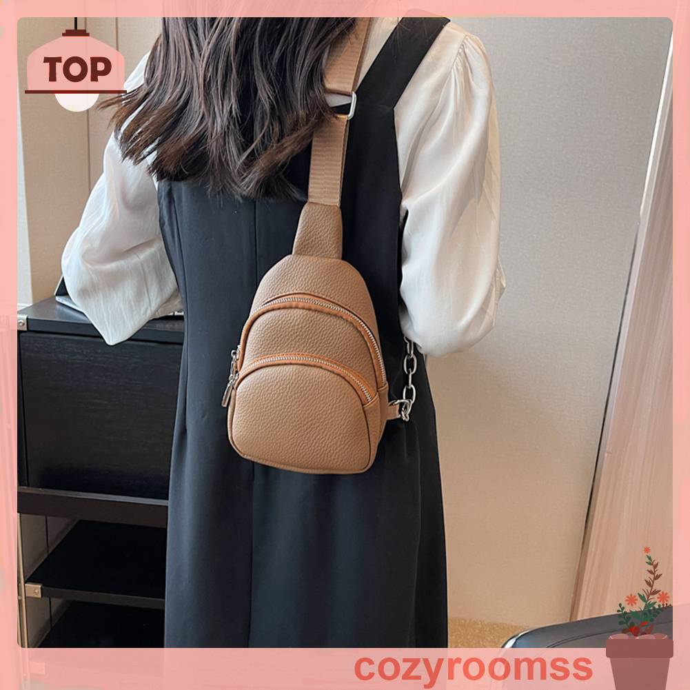 Túi Đeo Chéo Ngực Bằng Da PU Mềm Thời Trang Cho Nữ