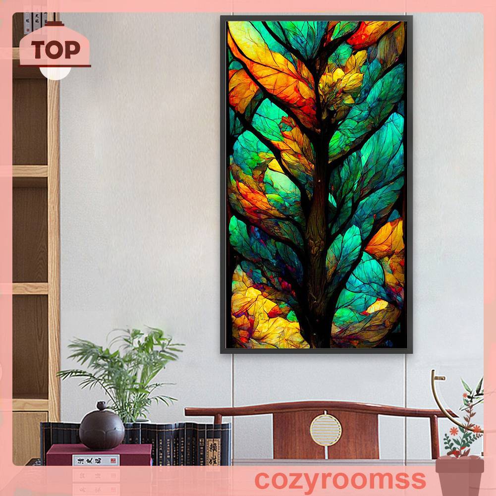 Tranh Đính Đá Kim Cương Toàn Bộ 5D DIY Hình Vẽ Hoa Trang Trí Nhà Cửa