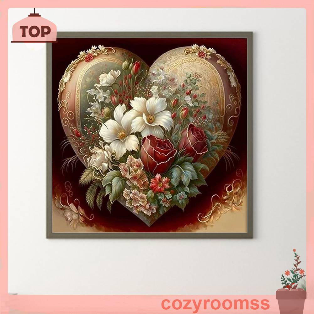 Tranh Đính Đá Kim Cương Toàn Bộ 5D DIY Hình Vẽ Hoa Trang Trí Nhà Cửa