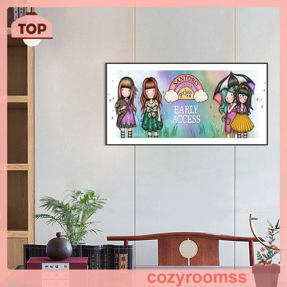 Tranh Đính Đá Kim Cương Toàn Bộ 5D DIY Hình Vẽ Cô Gái Trang Trí Nhà Cửa