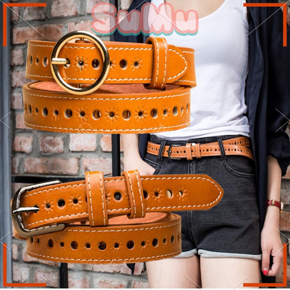 SUMU Thắt Lưng Da Bản Nhỏ Phong Cách Retro