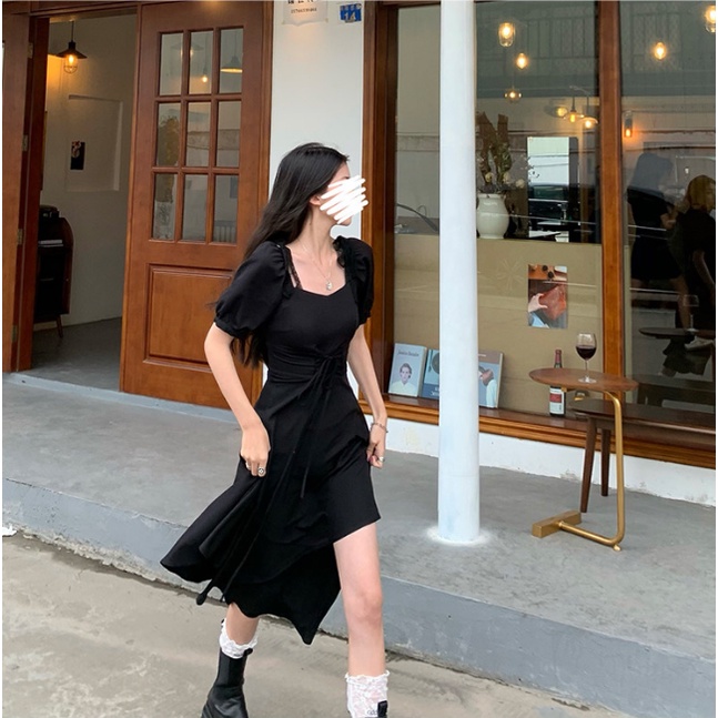 NZN Đầm Dài Hai Dây Màu Đen Thời Trang Mùa Hè Cho Nữ