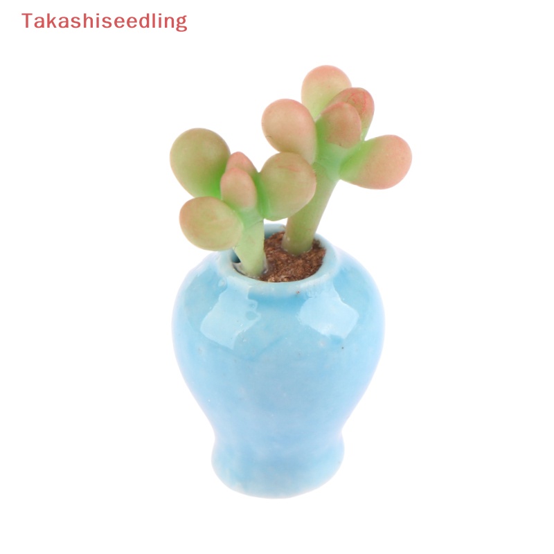 Đồ trang trí Chậu Cây Sen Đá Trang Trí Nhà Búp Bê Tỉ Lệ 1: 12