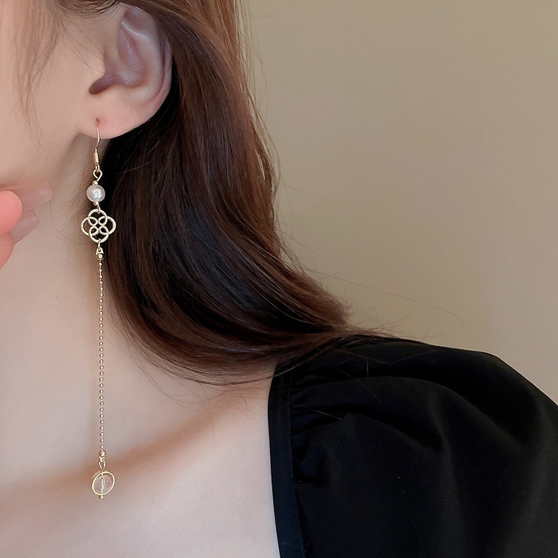 Hoa Ngọc Trai Tua Dài Bông Tai Móc Tai Ánh Sáng Sang Trọng Cá Tính Bông Tai Tính Khí Bông Tai Nữ