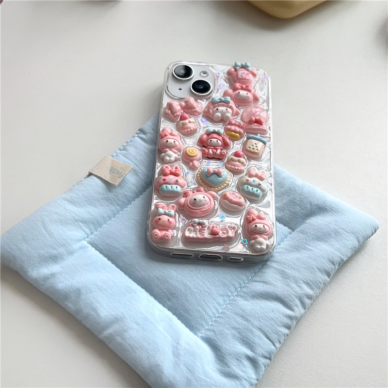 Ốp Điện Thoại Chống Sốc In Hình Kuromi Melody 3D Dễ Thương Cho iPhone 14 13 12 11 Pro Max 14promax X XR XSMAX