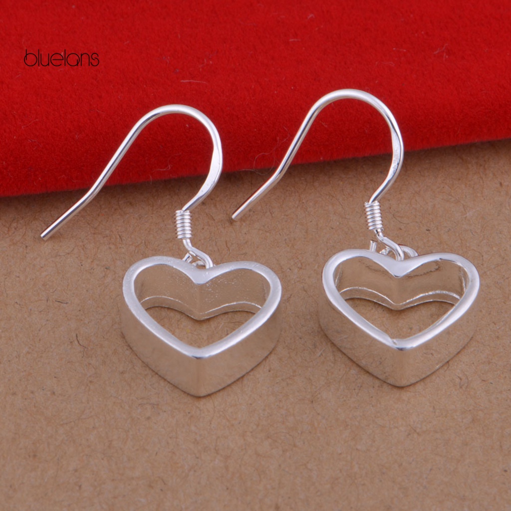 Bluelans Set 3 Trang Sức Vòng Cổ / Vòng Tay / Bông Tai Hình Trái Tim Bằng Hợp Kim Tinh Tế Quyến Rũ Dễ Phối Đồ Làm Quà Tặ