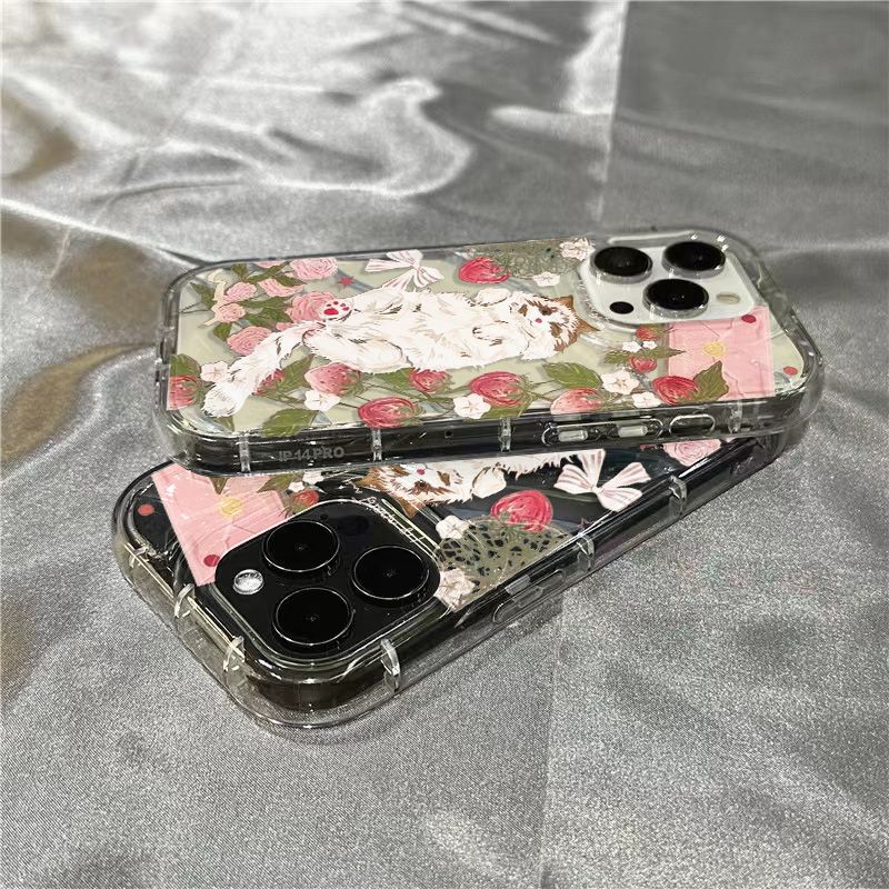 Ốp Điện Thoại Mềm Trong Suốt Họa Tiết Mèo Dễ Thương Cho iPhone14promax 1312 / 11 7 / 8plus xr / sins UAJG