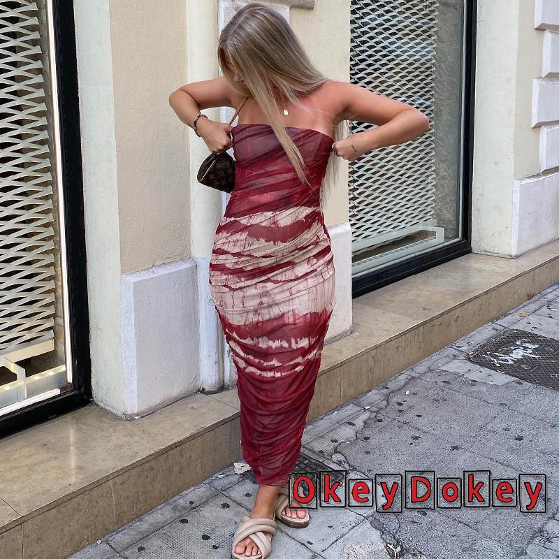 Đầm Ôm Dáng Hai Dây Phối Lưới In Họa Tiết Thời Trang Mùa Hè Cho Nữ