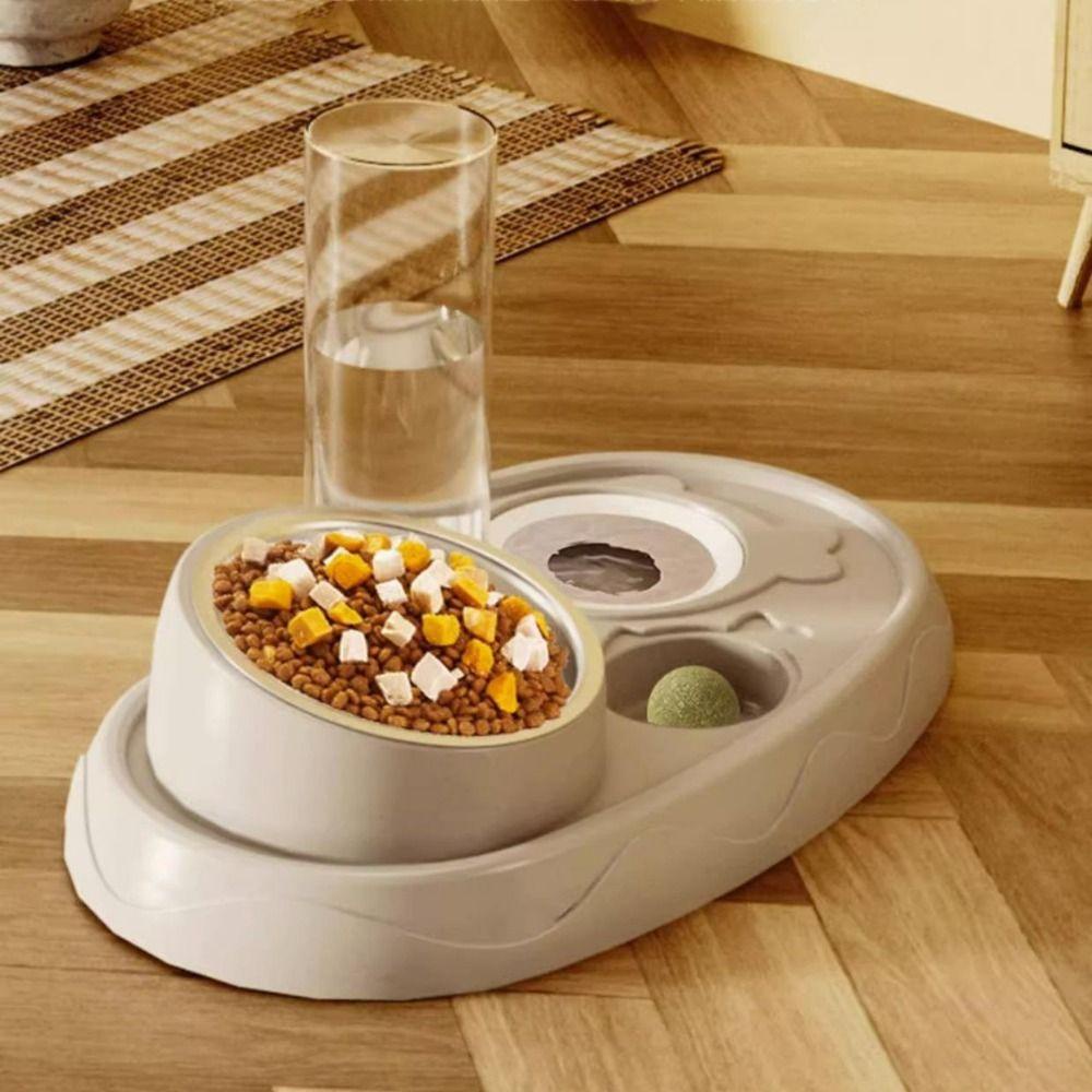 Bát Đựng Thức Ăn Tự Động Xoay 15 Độ Bằng Nhựa Và Thép Không Gỉ Cho Thú Cưng