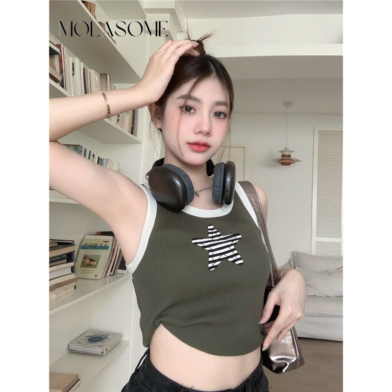 Áo Tank Top Sát Nách Cổ Yếm Màu Sắc Tương Phản Thời Trang 2023 Cho Nữ