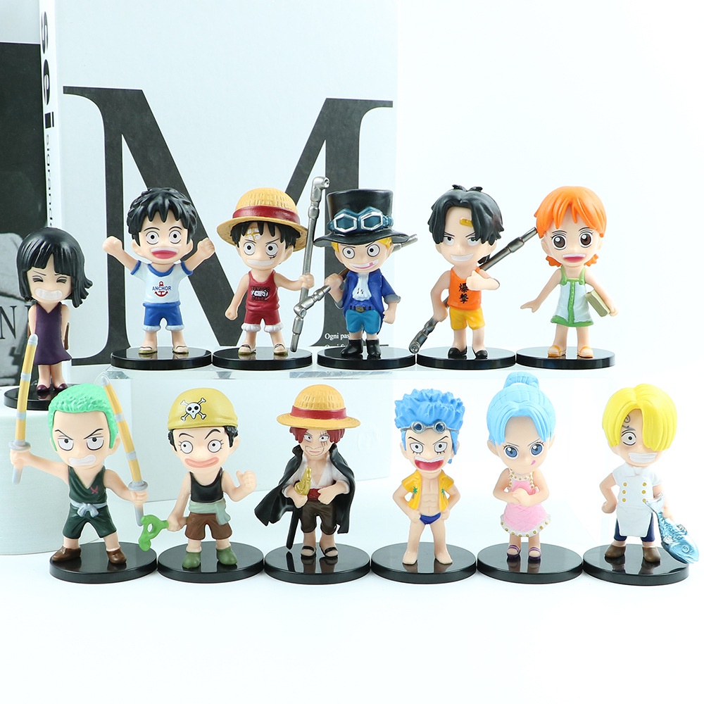 Bộ 12 Mô Hình Nhân Vật Nami Ace Zoro Shanks Robin Sanji Trong One Piece