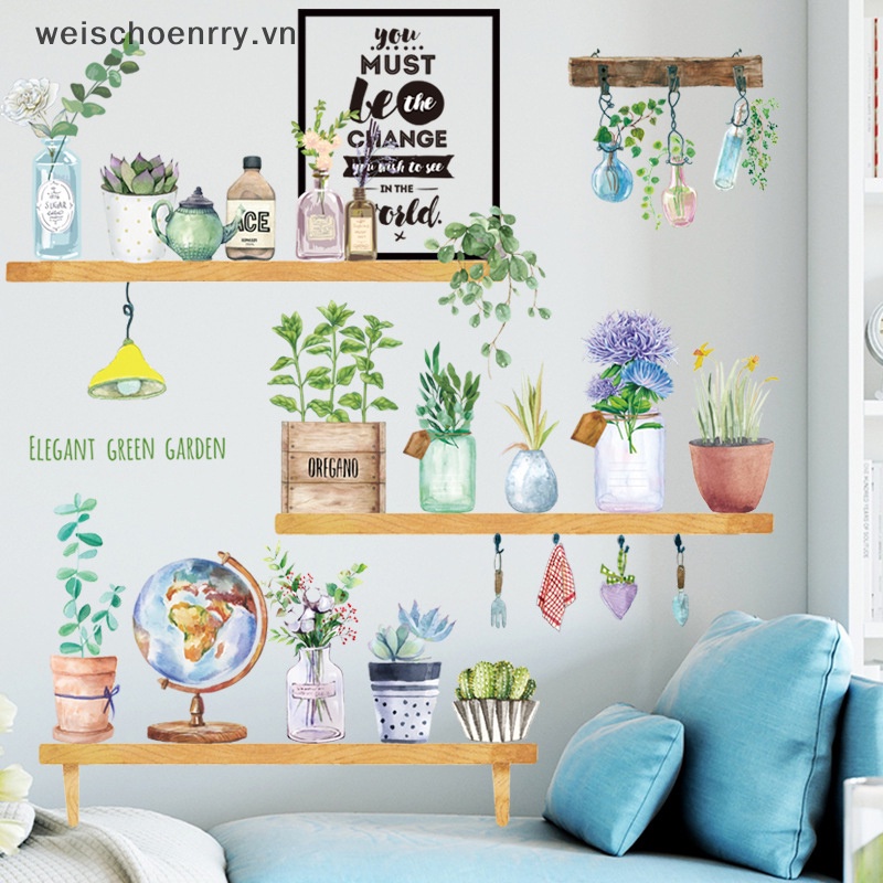 Giấy Dán Tường Vinyl Hình Hoa Lá Hoạt Hình Trang Trí Nhà Cửa