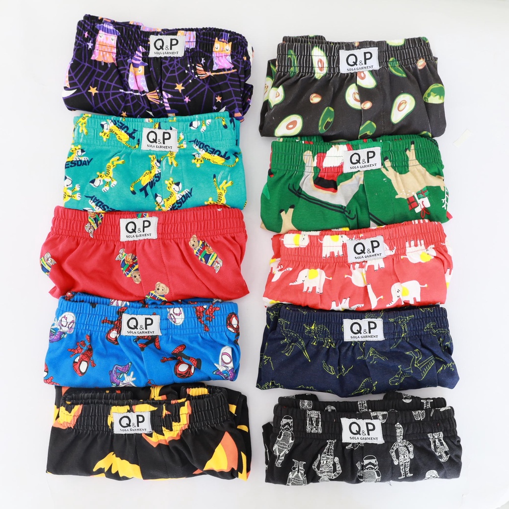 Combo 10 Quần Đùi Thun Nam Nữ Q&amp;P Cotton Co Giãn Cao Cấp Sành Điệu