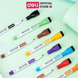 Bút lông Deli viết trên nhiều bế mặt nhiều màu, bút dạ viết bảng trắng 8 màu xoá được cao cấp, an toàn - 1 chiếc