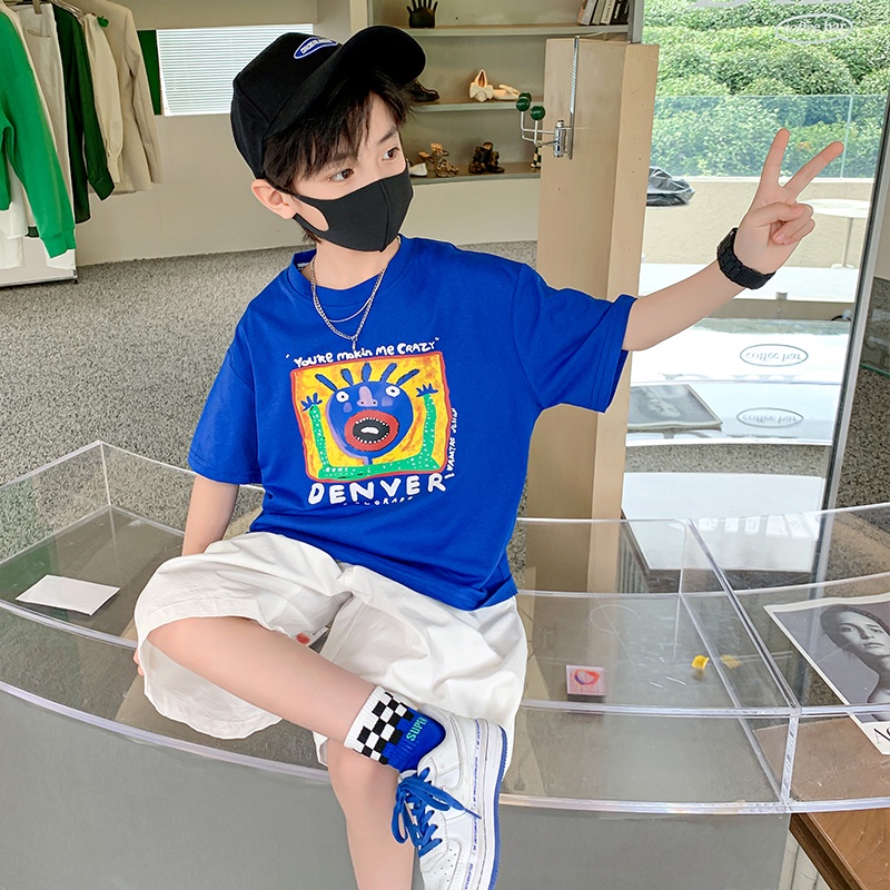 NRVP Mới Áo Thun 100% Cotton Tay Ngắn Dáng Rộng Unisex Cho Các Bé