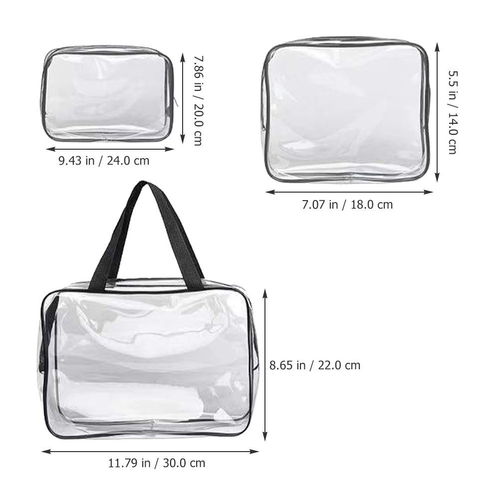 3 cái : lear, akeup, ags, ravel, osmetic, ags, oiletry, ags , osmetic, rganizer