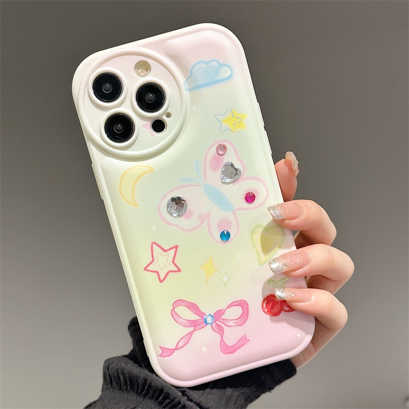 Ốp Điện Thoại Đệm Khí In Hình Bướm Cho iphone15 / 14promax / 13 / 12 / 11 / XR / XS / X / XSMAX / 7 / 8PLUS