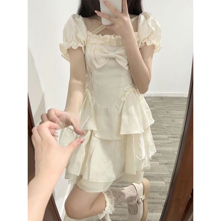 Đầm Ôm Dáng Cột Dây Nơ Ghép Hình Trái Tim Ngọt Ngào Mùa Hè Cho Nữ Sinh