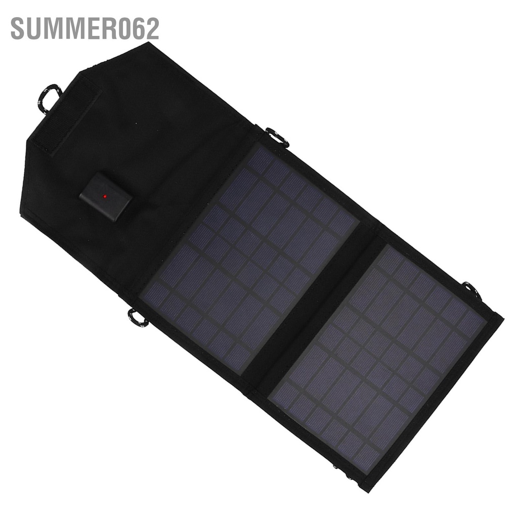 Summer062 Bộ sạc pin năng lượng mặt trời gấp đa tinh thể Silicon 7W 5V cổng USB cho các hoạt động ngoài