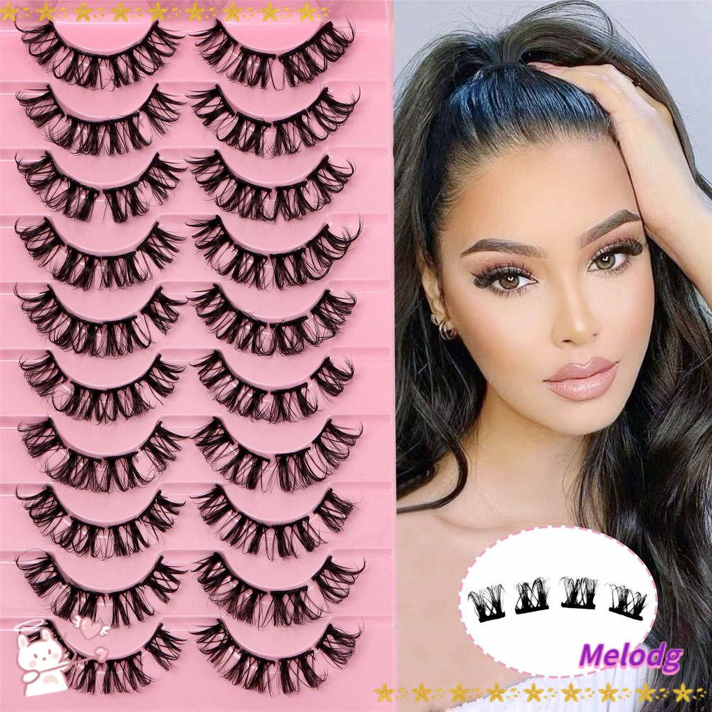 MELODG Bộ 10 Cặp Lông Mi Giả Tự Nhiên