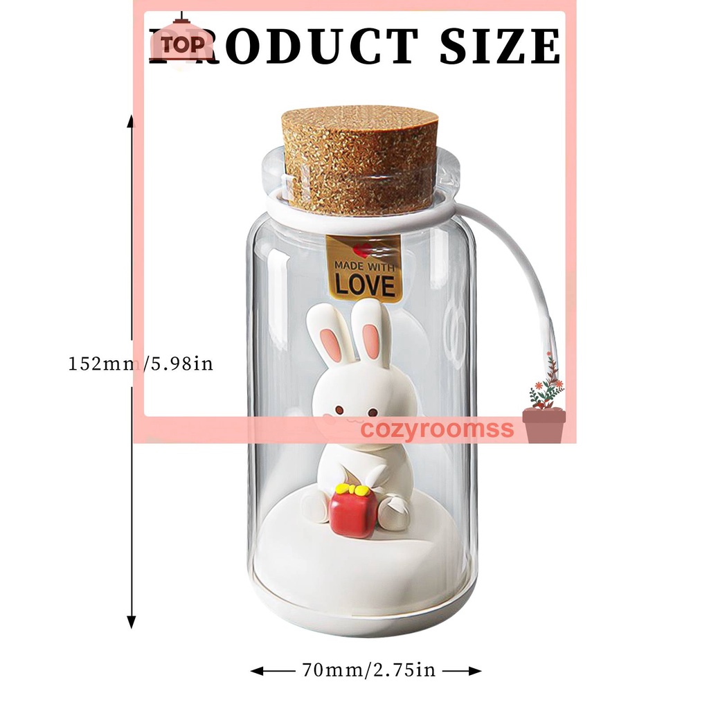 Đèn LED USB 500mAh Hình Thỏ 3 Bánh Răng Có Thể Điều Chỉnh Độ Sáng Dùng Trang Trí