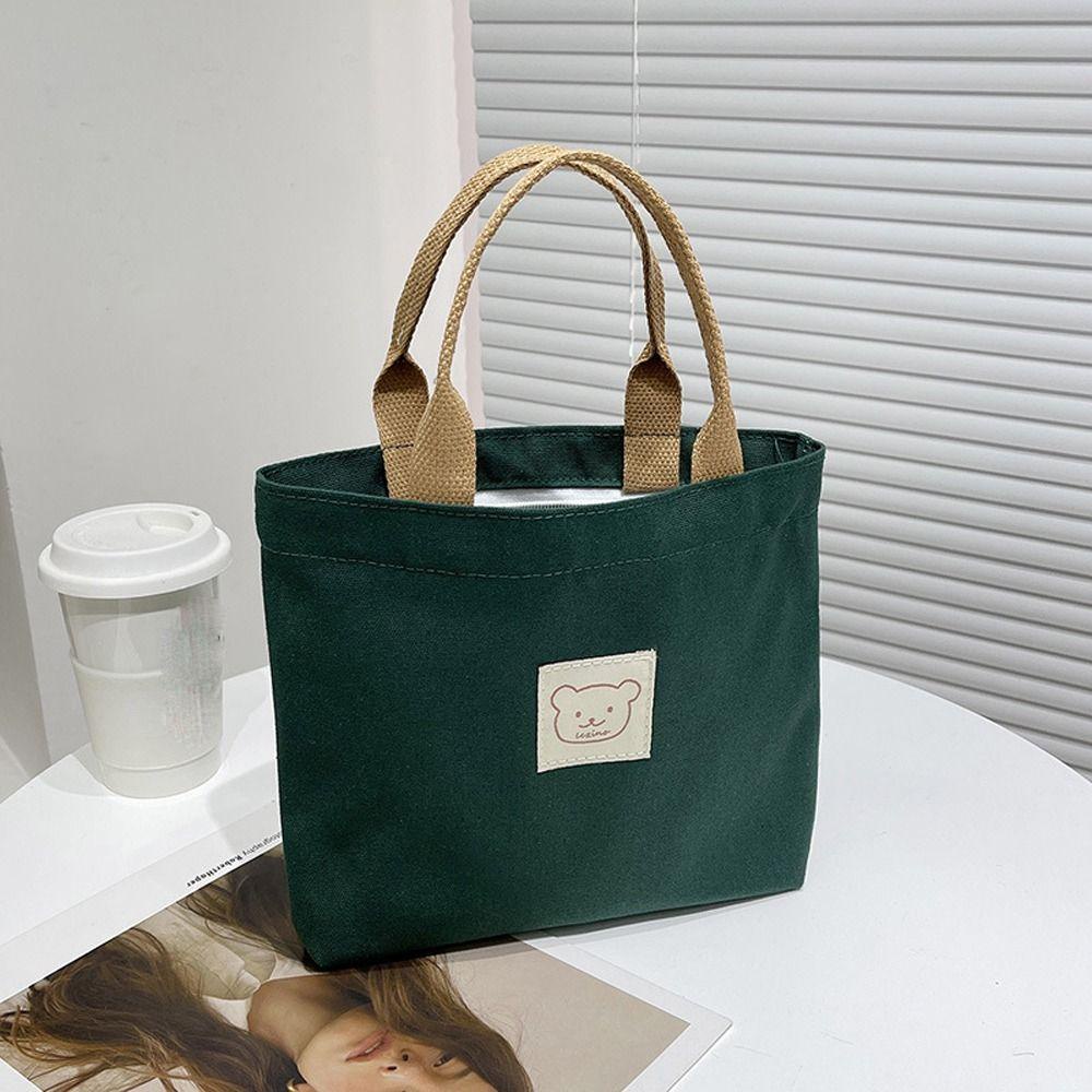 MIQUEL Túi Đựng Đồ Trang Điểm Bằng Vải Canvas Họa Tiết Hoạt Hình Gấu Sức Chứa Lớn Cho Nữ