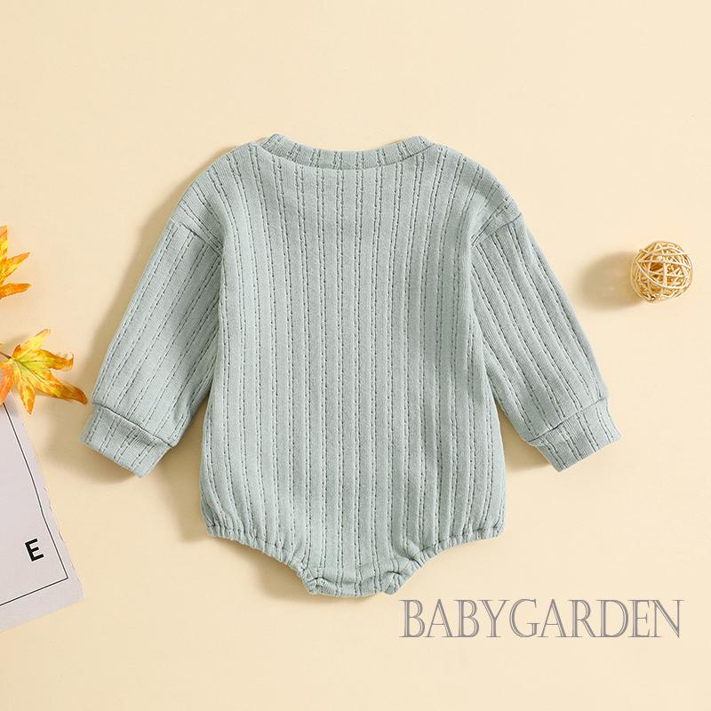 Áo Liền Quần Dài Tay Cổ Tròn Màu Sắc Thời Trang Cho Bé 0-24 Tháng Tuổi