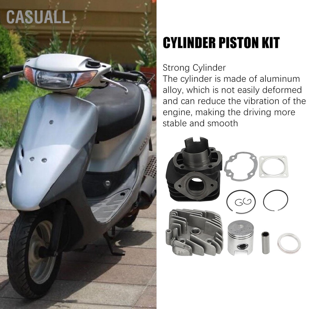 Casuall Bộ 11 Xi Lanh Piston 47Mm Hợp Kim Nhôm Cao Cấp Cho Dio50 ZX50 AF34 AF35 70cc snowa