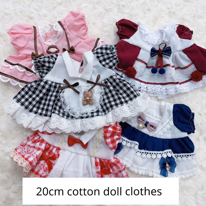 Bộ Đầm Cotton 20cm Thời Trang Cho Búp Bê
