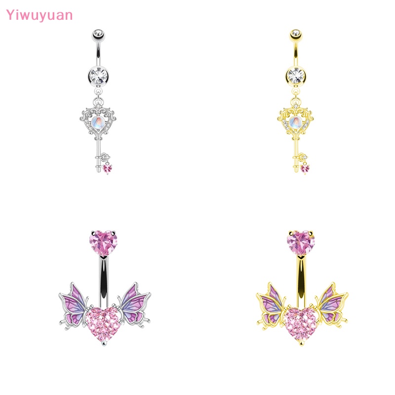 1 Khuyên Rốn Hình Trái Tim Đính Đá Thời Trang Mới