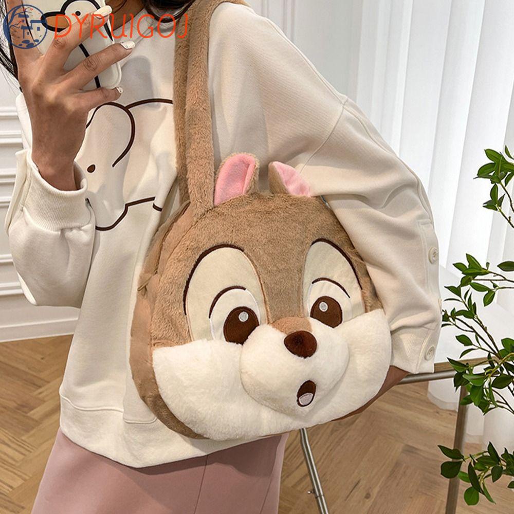 Túi Đeo Vai Bằng Vải Bông Sức Chứa Lớn Hình Sóc DYRUIDOJ Cho Nữ