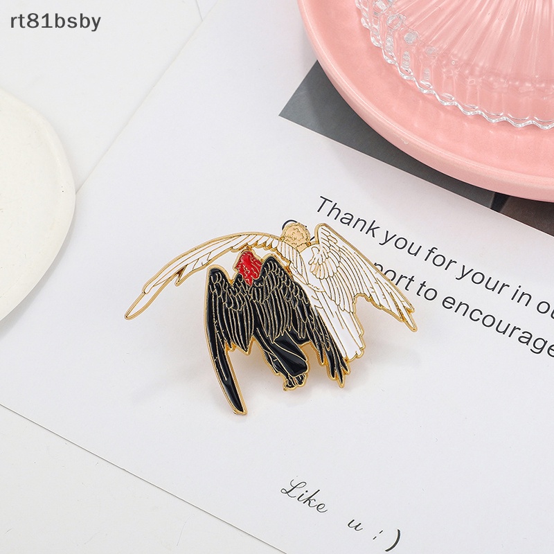 Ghim Cài Áo Kim Loại Cứng Hình Thiên Thần Và Ác Quỷ Aziraphale Và Quạ