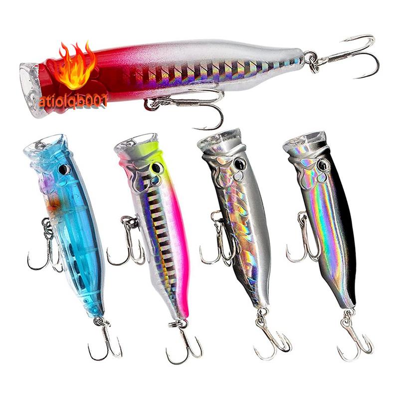 Set 5 Mồi Giả Nhử Cá Bằng Nhựa Cứng Kèm Móc Câu