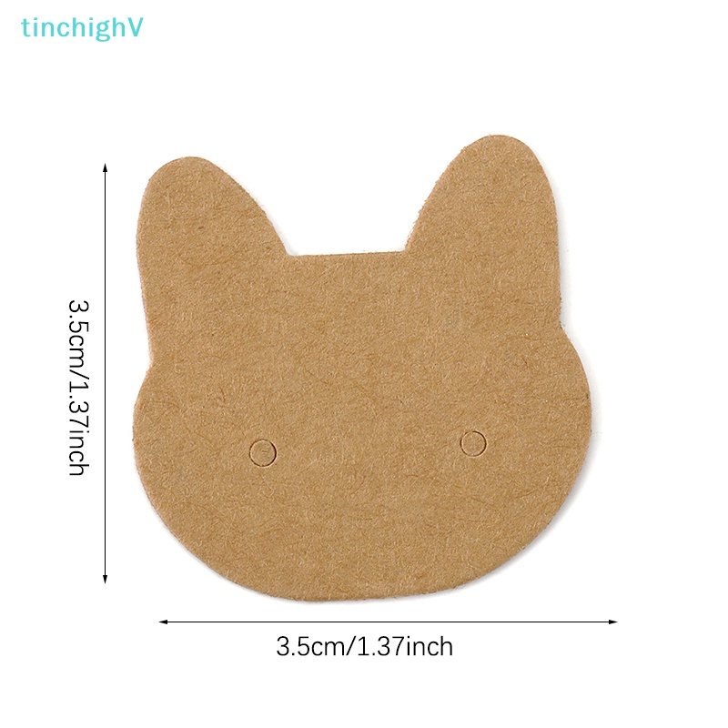 Set 100 Thẻ Giấy Các Tông Hình Mèo Dùng Để Trưng Bày Bông Tai / Vòng cổ DIY