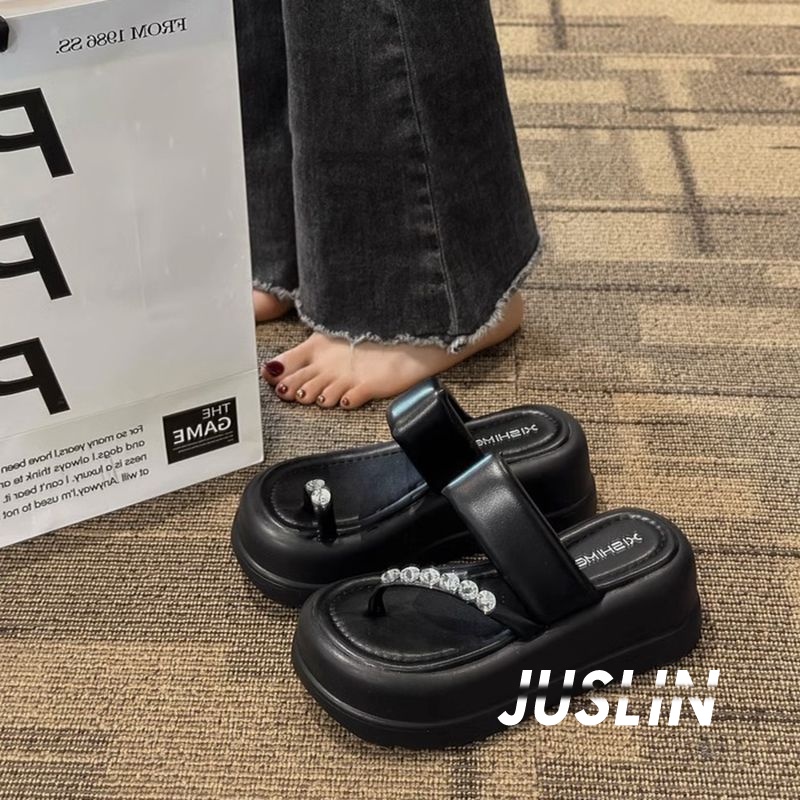 JUSLIN dép dép nữ sandal nữ dép bánh mì nữ dép bánh mì nữ 2023 NEW 062902