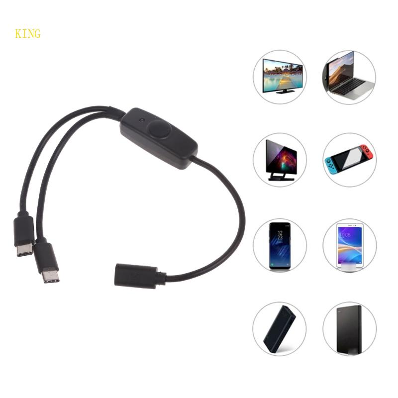 Cáp Nguồn USB Type C Có Nút Bật Tắt Chất Lượng Cao